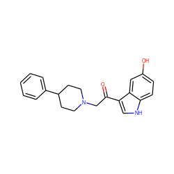 O=C(CN1CCC(c2ccccc2)CC1)c1c[nH]c2ccc(O)cc12 ZINC000103237155