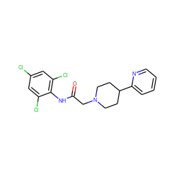 O=C(CN1CCC(c2ccccn2)CC1)Nc1c(Cl)cc(Cl)cc1Cl ZINC000035075414