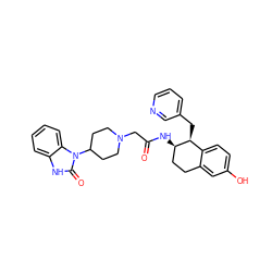 O=C(CN1CCC(n2c(=O)[nH]c3ccccc32)CC1)N[C@@H]1CCc2cc(O)ccc2[C@@H]1Cc1cccnc1 ZINC000001490515