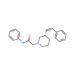 O=C(CN1CCC[C@@H](/C=C\c2ccccc2)C1)Nc1ccccc1 ZINC000029329481