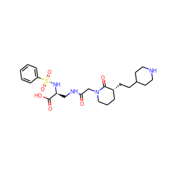 O=C(CN1CCC[C@@H](CCC2CCNCC2)C1=O)NC[C@H](NS(=O)(=O)c1ccccc1)C(=O)O ZINC000029568244