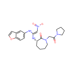 O=C(CN1CCCC[C@H](N/C(=C/[N+](=O)[O-])Nc2ccc3occc3c2)C1=O)N1CCCC1 ZINC000101033143