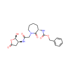 O=C(CN1CCCC[C@H](NC(=O)OCc2ccccc2)C1=O)N[C@H]1CC(=O)O[C@H]1O ZINC000026665198