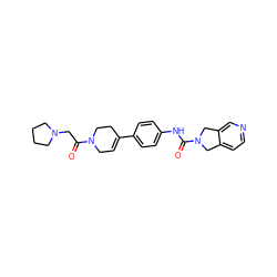 O=C(CN1CCCC1)N1CC=C(c2ccc(NC(=O)N3Cc4ccncc4C3)cc2)CC1 ZINC000166843349