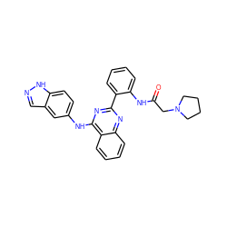 O=C(CN1CCCC1)Nc1ccccc1-c1nc(Nc2ccc3[nH]ncc3c2)c2ccccc2n1 ZINC000149309009