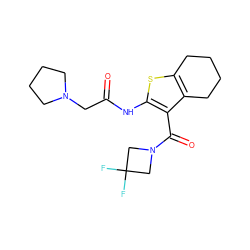 O=C(CN1CCCC1)Nc1sc2c(c1C(=O)N1CC(F)(F)C1)CCCC2 ZINC000095562844