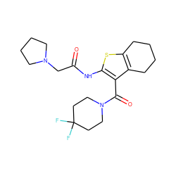 O=C(CN1CCCC1)Nc1sc2c(c1C(=O)N1CCC(F)(F)CC1)CCCC2 ZINC000095559337