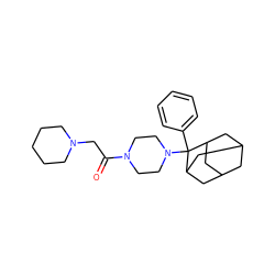 O=C(CN1CCCCC1)N1CCN(C2(c3ccccc3)C3CC4CC(C3)CC2C4)CC1 ZINC000299857968