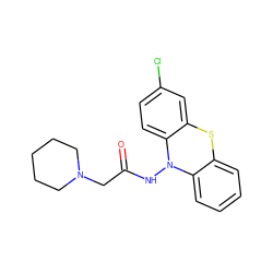 O=C(CN1CCCCC1)NN1c2ccccc2Sc2cc(Cl)ccc21 ZINC000073163719