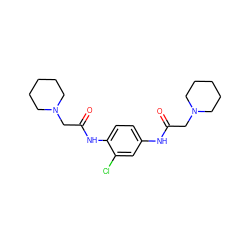 O=C(CN1CCCCC1)Nc1ccc(NC(=O)CN2CCCCC2)c(Cl)c1 ZINC000004724399