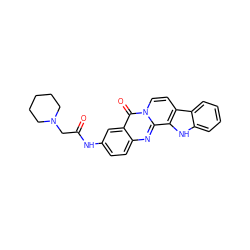 O=C(CN1CCCCC1)Nc1ccc2nc3c4[nH]c5ccccc5c4ccn3c(=O)c2c1 ZINC000049784060