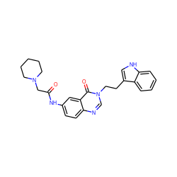 O=C(CN1CCCCC1)Nc1ccc2ncn(CCc3c[nH]c4ccccc34)c(=O)c2c1 ZINC000049072582