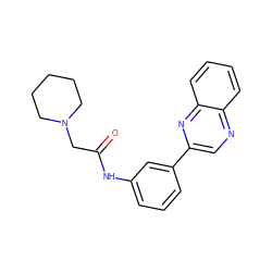 O=C(CN1CCCCC1)Nc1cccc(-c2cnc3ccccc3n2)c1 ZINC000096178002