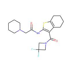 O=C(CN1CCCCC1)Nc1sc2c(c1C(=O)N1CC(F)(F)C1)CCCC2 ZINC000095558438