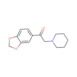 O=C(CN1CCCCC1)c1ccc2c(c1)OCO2 ZINC000000296939