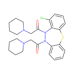 O=C(CN1CCCCC1)n1c2ccccc2sc2cccc(Cl)c2n1C(=O)CN1CCCCC1 ZINC000139718279