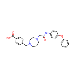 O=C(CN1CCCN(Cc2ccc(C(=O)O)cc2)CC1)Nc1ccc(Oc2ccccc2)cc1 ZINC000040414203