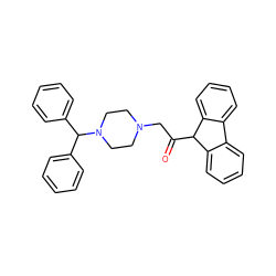 O=C(CN1CCN(C(c2ccccc2)c2ccccc2)CC1)C1c2ccccc2-c2ccccc21 ZINC001772579076