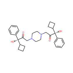 O=C(CN1CCN(CC(=O)[C@](O)(c2ccccc2)C2CCC2)CC1)[C@](O)(c1ccccc1)C1CCC1 ZINC000022940425