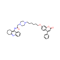 O=C(CN1CCN(CCCCCCOc2ccc3c(-c4ccccc4)cc(=O)oc3c2)CC1)Nc1c2c(nc3ccccc13)CCCC2 ZINC000096271825