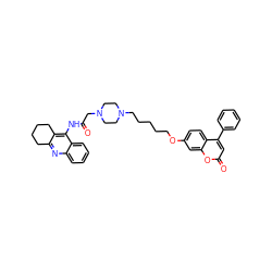 O=C(CN1CCN(CCCCCOc2ccc3c(-c4ccccc4)cc(=O)oc3c2)CC1)Nc1c2c(nc3ccccc13)CCCC2 ZINC000096271831