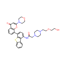 O=C(CN1CCN(CCOCCO)CC1)Nc1ccc(-c2cccc3c(=O)cc(N4CCOCC4)oc23)c2sc3ccccc3c12 ZINC000150544100