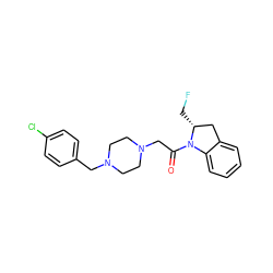 O=C(CN1CCN(Cc2ccc(Cl)cc2)CC1)N1c2ccccc2C[C@H]1CF ZINC000022941527