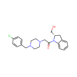 O=C(CN1CCN(Cc2ccc(Cl)cc2)CC1)N1c2ccccc2C[C@H]1CO ZINC000022941524