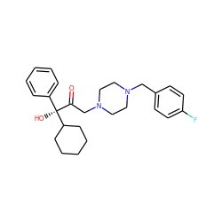 O=C(CN1CCN(Cc2ccc(F)cc2)CC1)[C@](O)(c1ccccc1)C1CCCCC1 ZINC000022940478