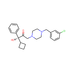 O=C(CN1CCN(Cc2cccc(Cl)c2)CC1)[C@](O)(c1ccccc1)C1CCC1 ZINC000022940363