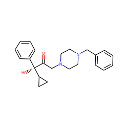 O=C(CN1CCN(Cc2ccccc2)CC1)[C@](O)(c1ccccc1)C1CC1 ZINC000022940491