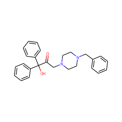 O=C(CN1CCN(Cc2ccccc2)CC1)C(O)(c1ccccc1)c1ccccc1 ZINC000022940505