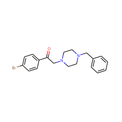 O=C(CN1CCN(Cc2ccccc2)CC1)c1ccc(Br)cc1 ZINC000019847983