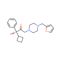 O=C(CN1CCN(Cc2ccco2)CC1)[C@](O)(c1ccccc1)C1CCC1 ZINC000022940405