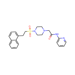 O=C(CN1CCN(S(=O)(=O)CCc2cccc3ccccc23)CC1)Nc1ccccn1 ZINC000149191965