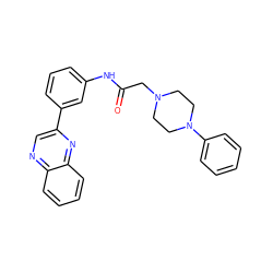 O=C(CN1CCN(c2ccccc2)CC1)Nc1cccc(-c2cnc3ccccc3n2)c1 ZINC000052530428