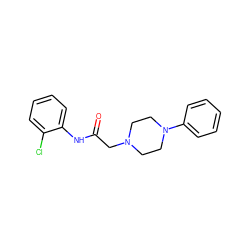 O=C(CN1CCN(c2ccccc2)CC1)Nc1ccccc1Cl ZINC000055562683