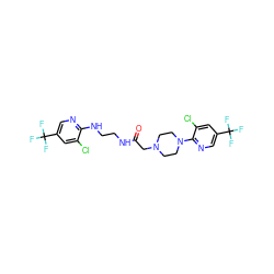 O=C(CN1CCN(c2ncc(C(F)(F)F)cc2Cl)CC1)NCCNc1ncc(C(F)(F)F)cc1Cl ZINC000008681037