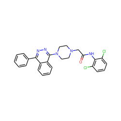 O=C(CN1CCN(c2nnc(-c3ccccc3)c3ccccc23)CC1)Nc1c(Cl)cccc1Cl ZINC000653768368