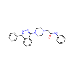 O=C(CN1CCN(c2nnc(-c3ccccc3)c3ccccc23)CC1)Nc1ccccc1 ZINC000653768412