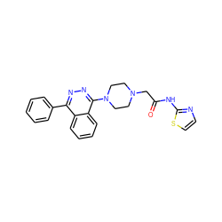 O=C(CN1CCN(c2nnc(-c3ccccc3)c3ccccc23)CC1)Nc1nccs1 ZINC000653773156