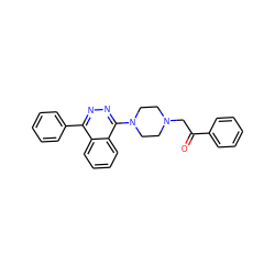 O=C(CN1CCN(c2nnc(-c3ccccc3)c3ccccc23)CC1)c1ccccc1 ZINC000653769973