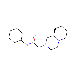 O=C(CN1CCN2CCCC[C@@H]2C1)NC1CCCCC1 ZINC000096271321