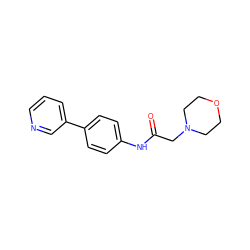 O=C(CN1CCOCC1)Nc1ccc(-c2cccnc2)cc1 ZINC000084614503