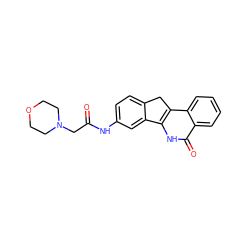 O=C(CN1CCOCC1)Nc1ccc2c(c1)-c1[nH]c(=O)c3ccccc3c1C2 ZINC000013652901