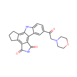 O=C(CN1CCOCC1)c1ccc2[nH]c3c4c(c5c(c3c2c1)C(=O)NC5=O)CCC4 ZINC000034294835