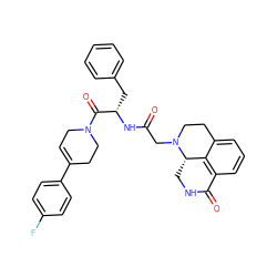 O=C(CN1CCc2cccc3c2[C@@H]1CNC3=O)N[C@@H](Cc1ccccc1)C(=O)N1CC=C(c2ccc(F)cc2)CC1 ZINC000095581924