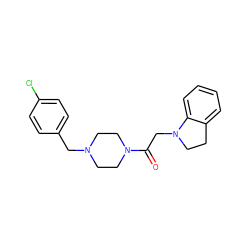 O=C(CN1CCc2ccccc21)N1CCN(Cc2ccc(Cl)cc2)CC1 ZINC000013860102