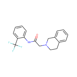 O=C(CN1CCc2ccccc2C1)Nc1ccccc1C(F)(F)F ZINC000004857051