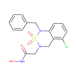 O=C(CN1Cc2c(Cl)cccc2N(Cc2ccccc2)S1(=O)=O)NO ZINC000013530615